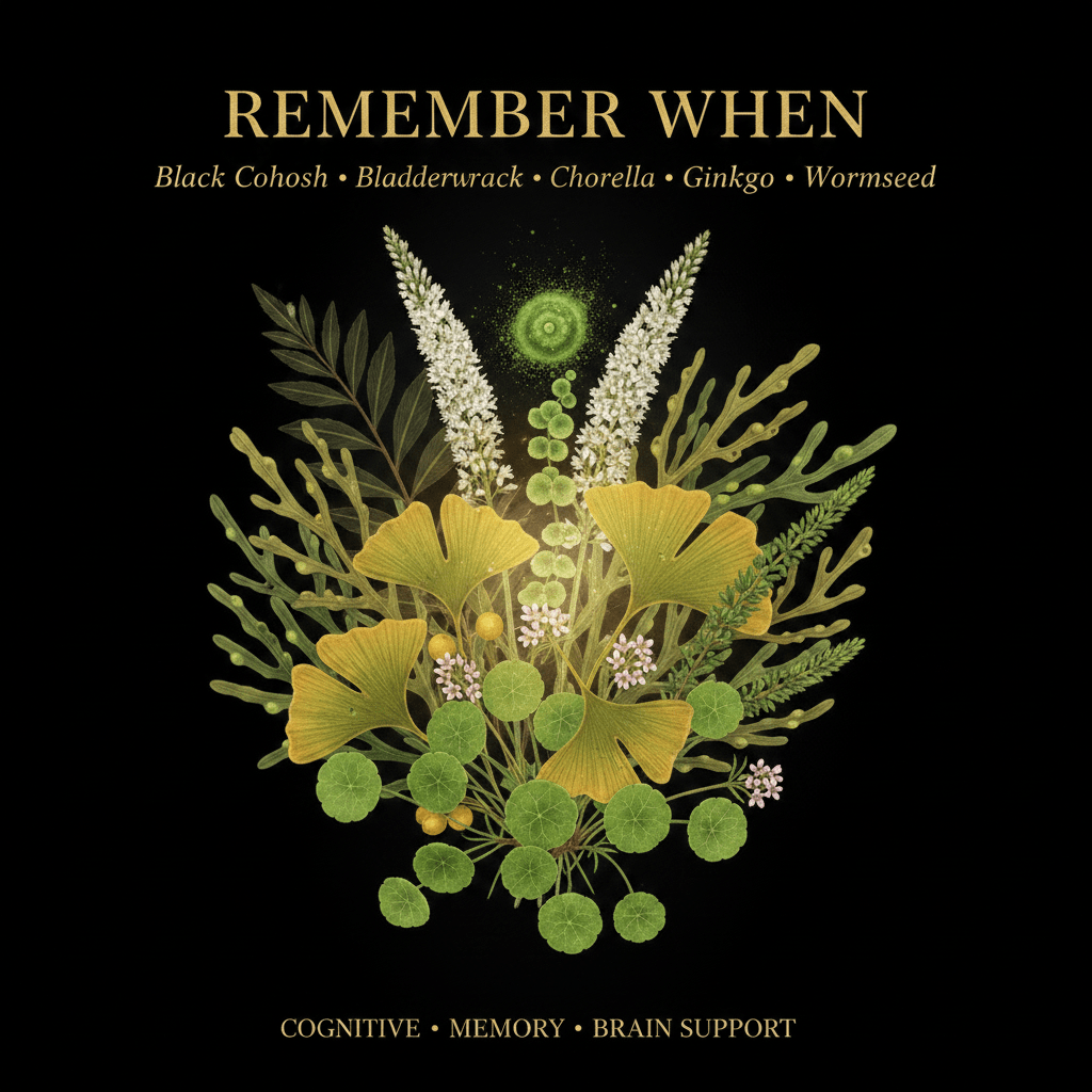 Remember When (Black Cohosh, Bladderwrack, Chlorella, Gingko, Gotu Kola, Wormseed), Tincture, Futures ETC
