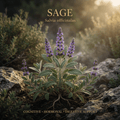 Sage editorial image in golden Mediterranean light