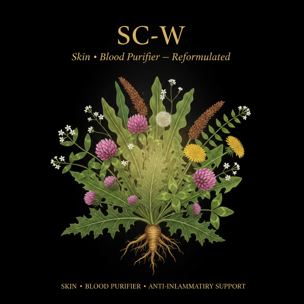 SC-W (Reformulated) – Skin, Blood Purifier & Anti-Inflammatory Support, Tincture, Futures ETC