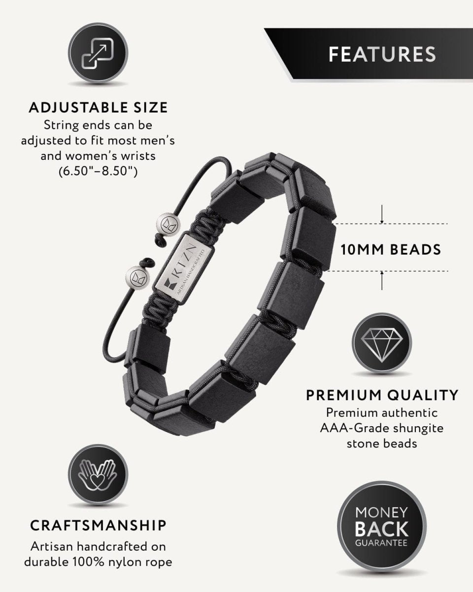 Shungite EMF Protection Bracelet - Havana, Beaded Bracelet, Futures ETC