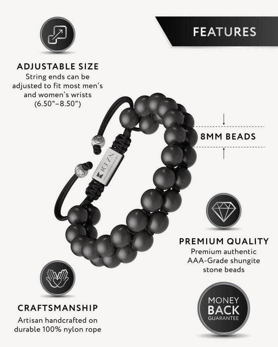 Shungite EMF Protection Bracelet - Morocco, Beaded Bracelet, Futures ETC