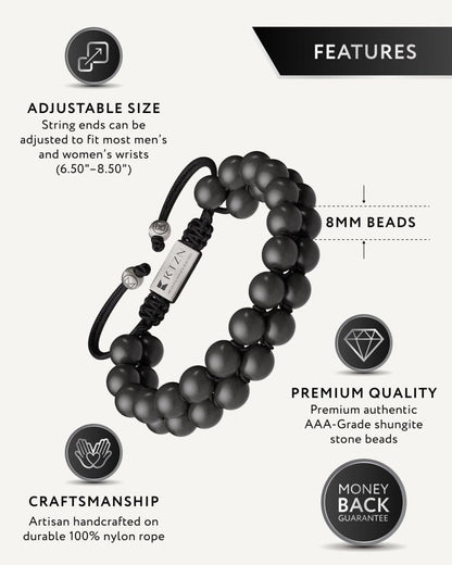 Shungite EMF Protection Bracelet - Morocco, Beaded Bracelet, Futures ETC