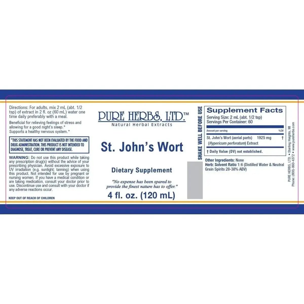 Health - St. John's Wort (Hypericum perforatum) 4oz ingredients - FuturesETC Tincture