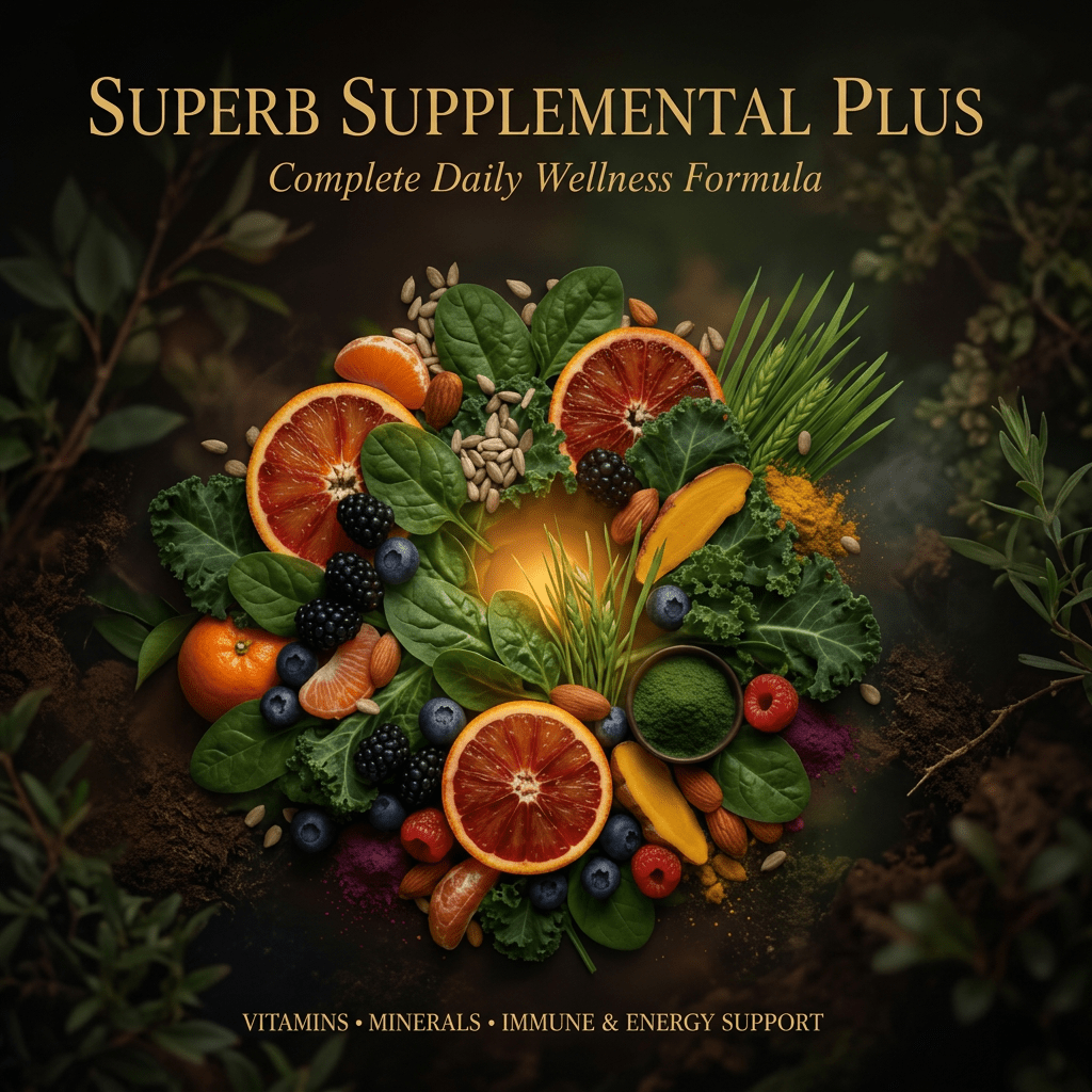 Superb Supplemental Plus editorial image with gold serif text