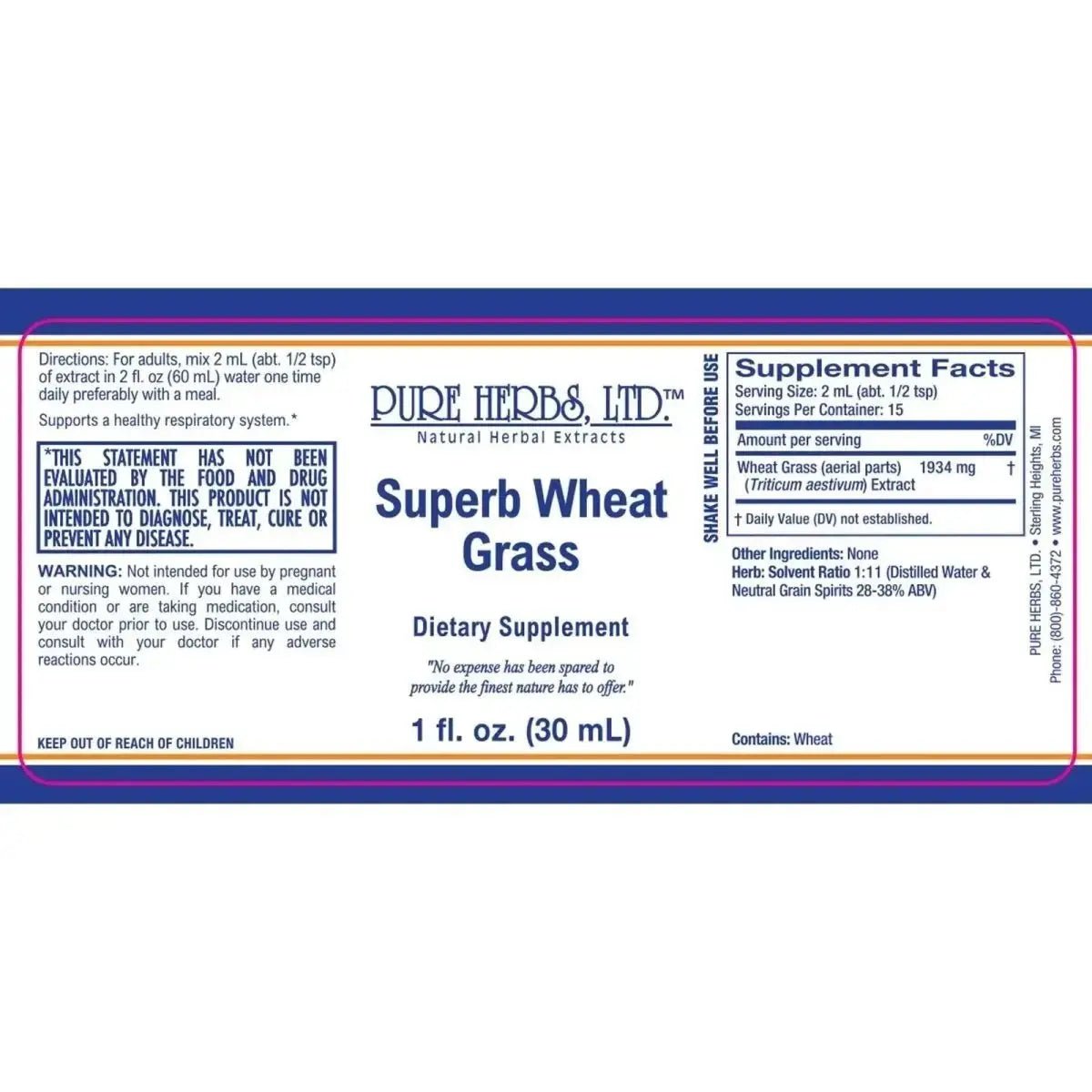 Superb Wheat Grass Extract (Triticum aestivum) - Futures ETC Tincture