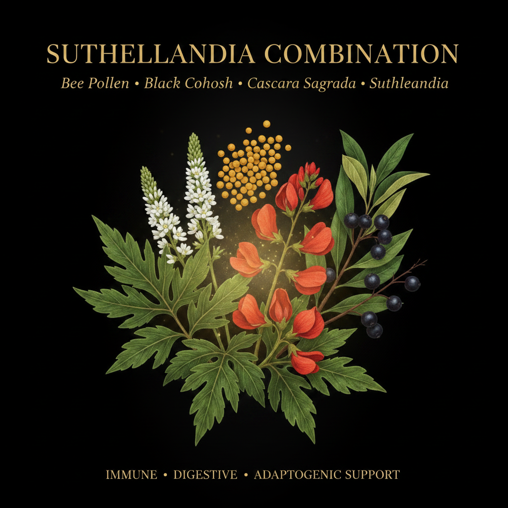Sutherlandia Combination - Bee Pollen Black Cohosh Cascara Sagrada Sutherlandia