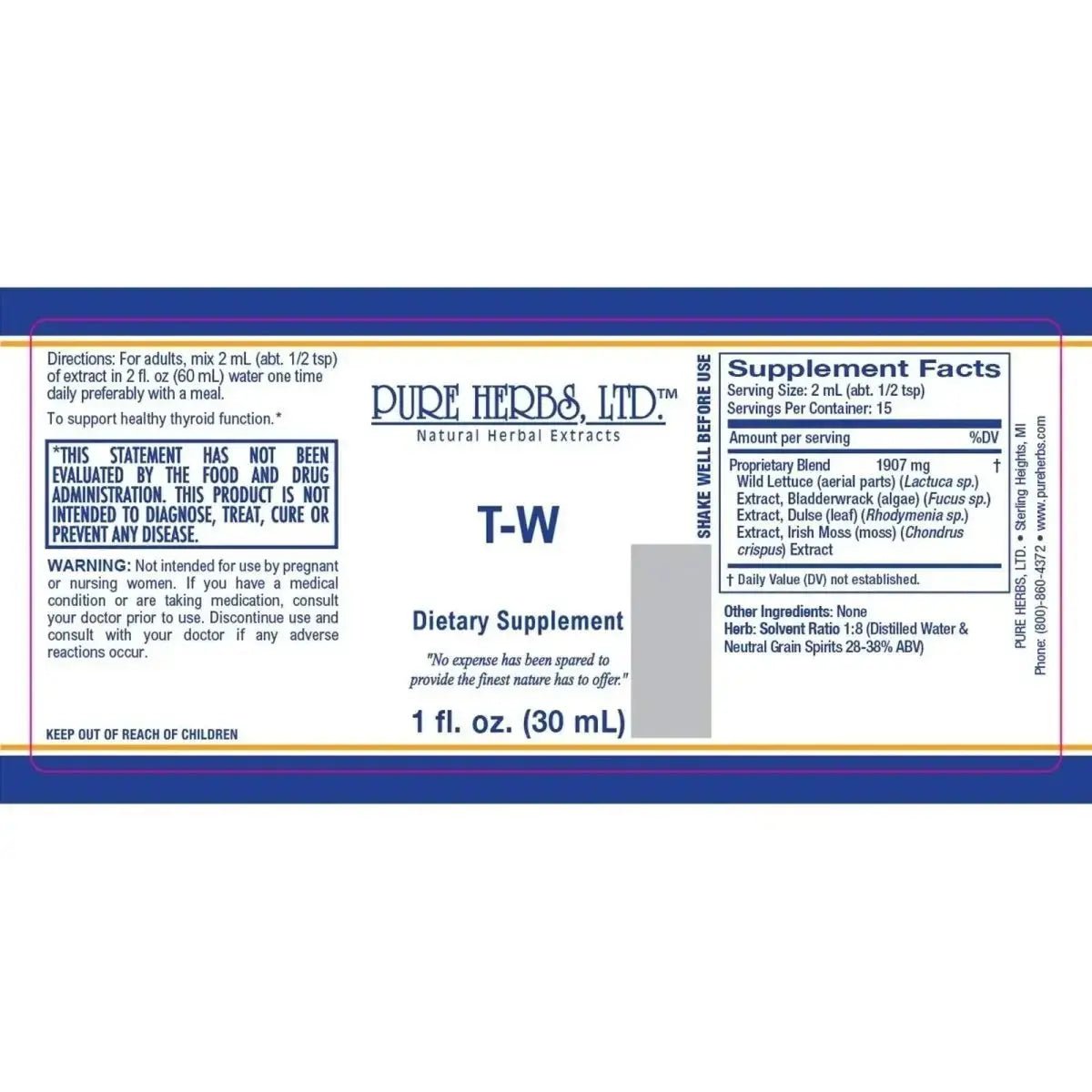 T - W for Thyroid, Digestive & Skin Health | Futures ETC - Futures ETC Tincture