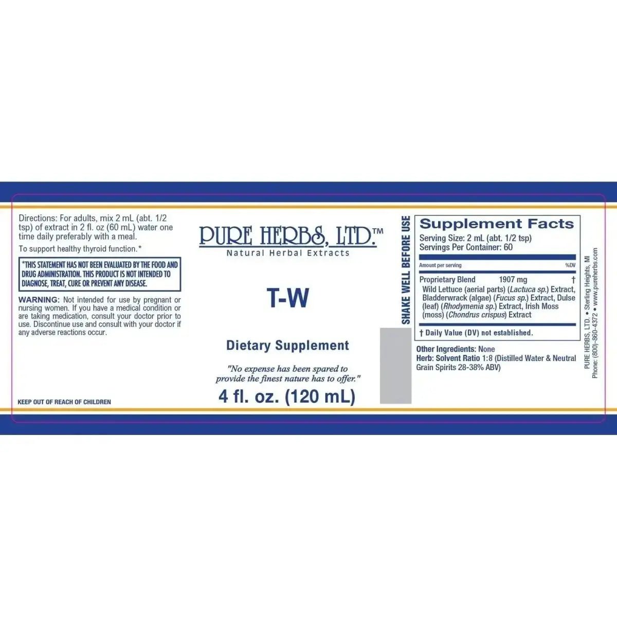 T - W for Thyroid, Digestive & Skin Health | Futures ETC - Futures ETC Tincture
