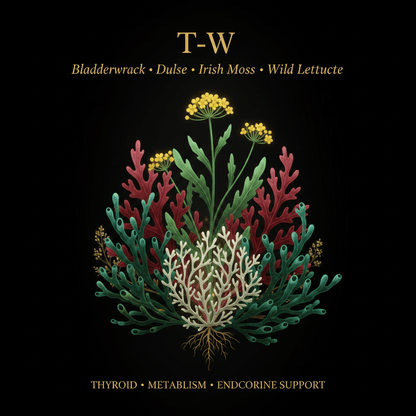T - W – Thyroid, Metabolism & Endocrine Support | Bladderwrack, Dulse, Irish Moss & Wild Lettuce, Tincture, Futures ETC