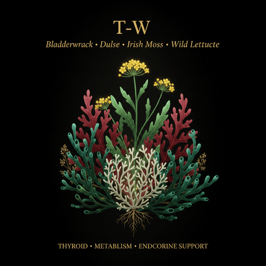 T - W – Thyroid, Metabolism & Endocrine Support | Bladderwrack, Dulse, Irish Moss & Wild Lettuce, Tincture, Futures ETC