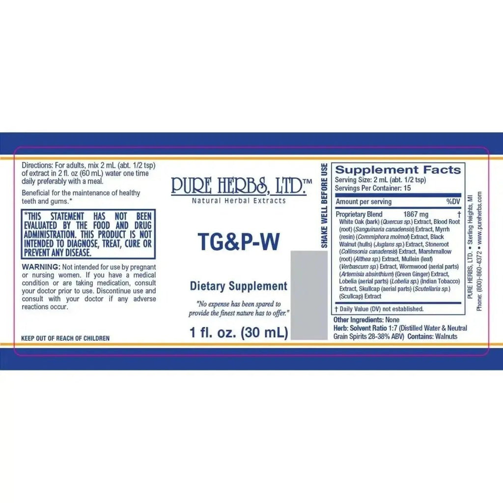 TG & P - W (Black Walnut Hulls, Blood Root, and White Oak Bark) - Futures ETC Tincture