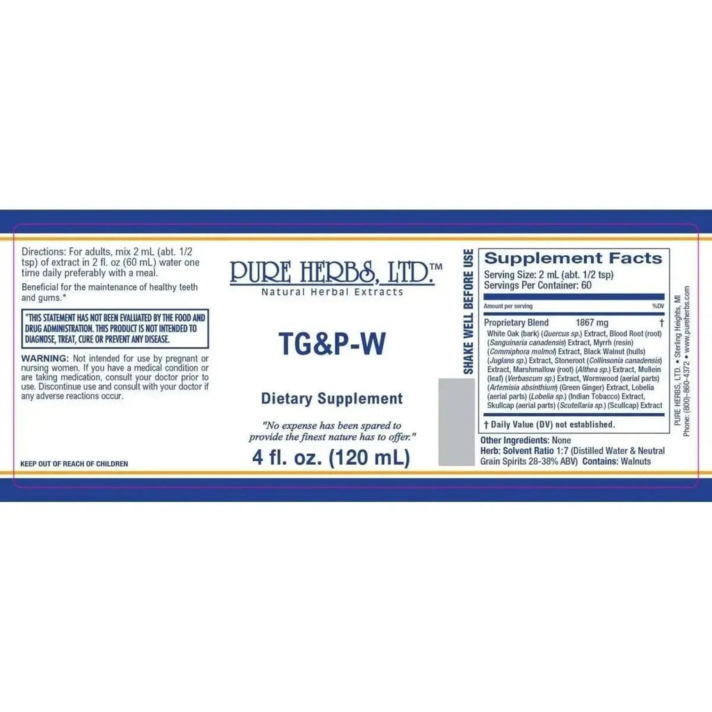 TG & P - W (Black Walnut Hulls, Blood Root, and White Oak Bark) - Futures ETC Tincture