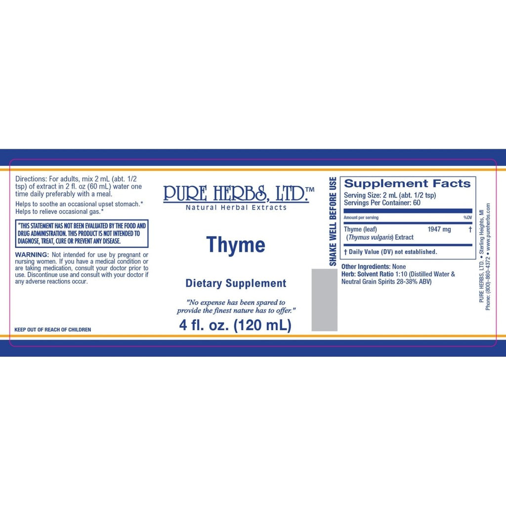 Thyme Tincture – Organic Liquid Herbal Extract, Herbal Tincture, Futures ETC