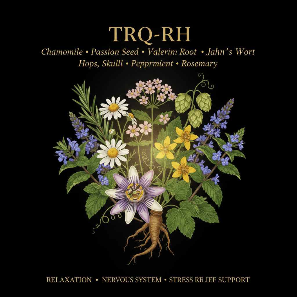 TRQ-RH (Angelica, Brewer's Yeast, Chamomile, Chickweed, Hops, Kava Kava, Licorice Root, Passion Flower, Peppermint Leaf, Red Raspberry Leaf, Rice Bran, Rosemary, Scullcap, St. John's Wort, Valerian Root, White Oak Bark), Tincture, Futures ETC