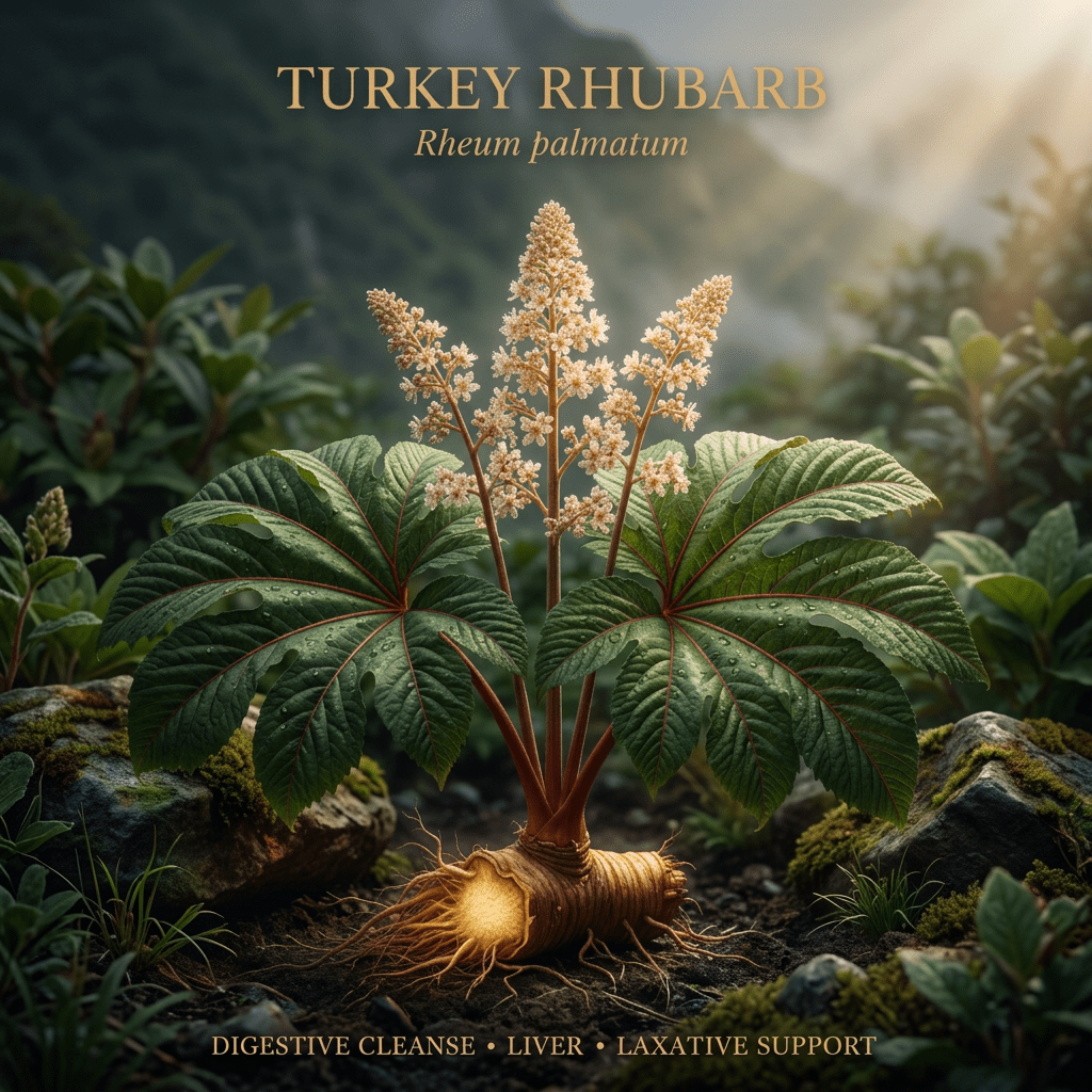 Turkey rhubarb editorial image in golden mountain light