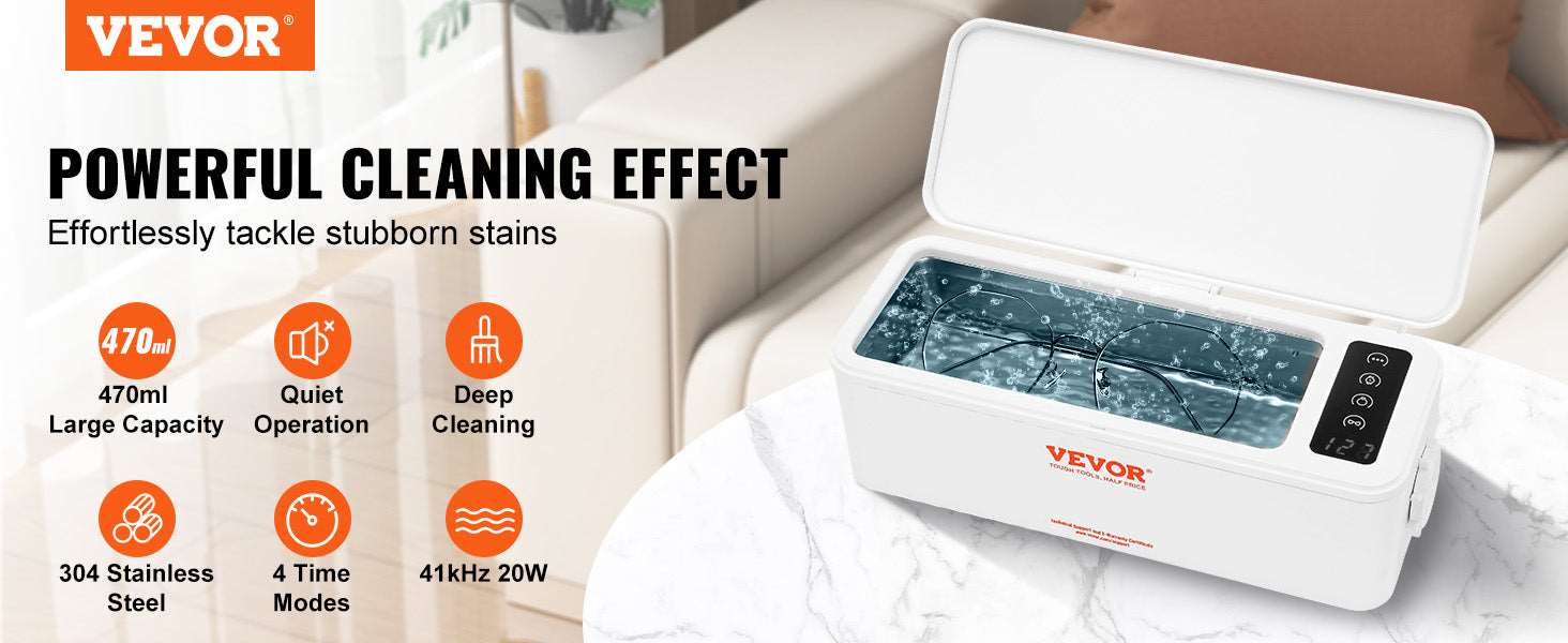 VEVOR Jewelry Cleaner Ultrasonic Cleaner (470ml) (650ml)