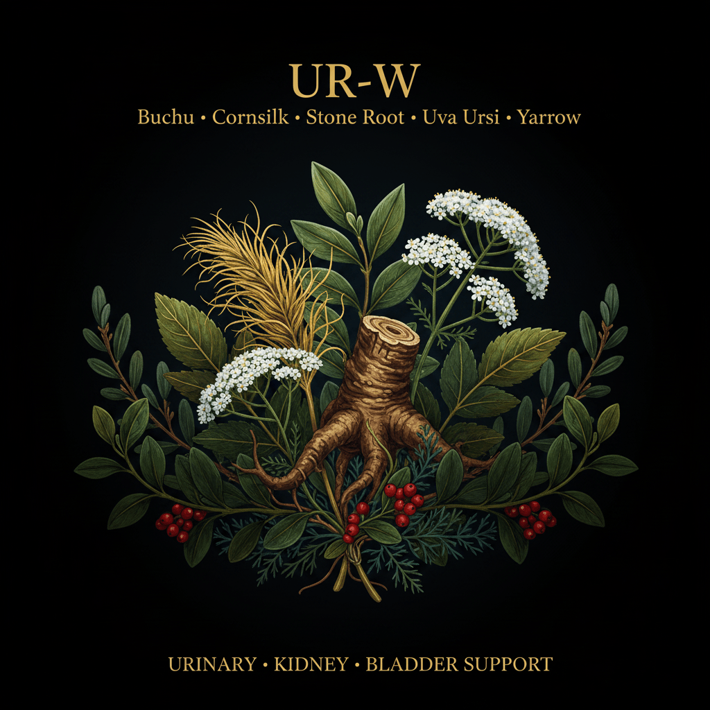 UR - W – Urinary Tract & Bladder Support | Buchu, Cornsilk, Uva Ursi & More, Tincture, Futures ETC