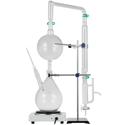 VEVOR 2L Essential Oil Distillation Kit with Hot Stove Condenser for Home and Lab Use