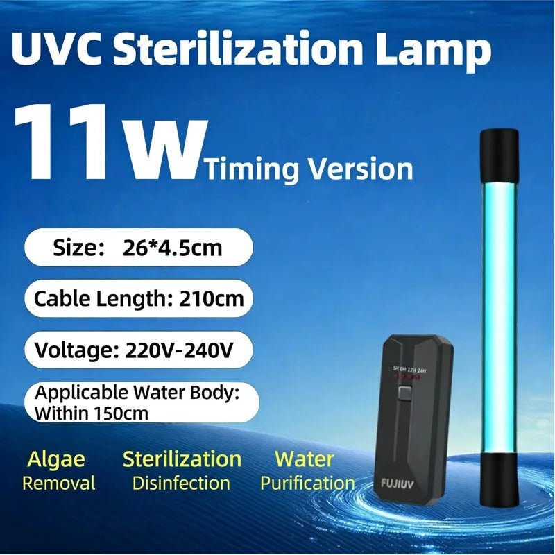 UV Water Purification Lamp – Timed UVC Sterilization & Algae Removal Light, , Futures ETC