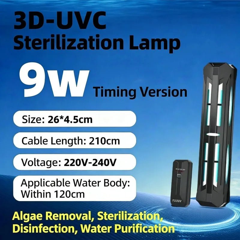 UV Water Purification Lamp – Timed UVC Sterilization & Algae Removal Light, , Futures ETC
