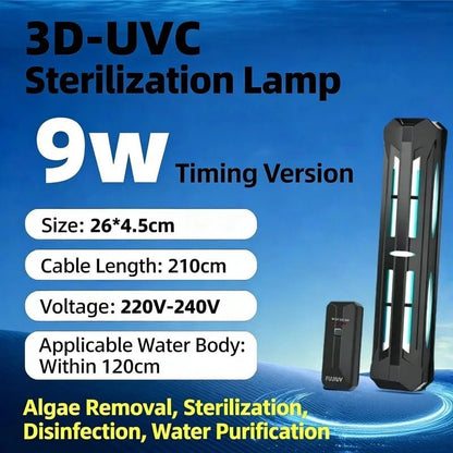 UV Water Purification Lamp – Timed UVC Sterilization & Algae Removal Light, , Futures ETC
