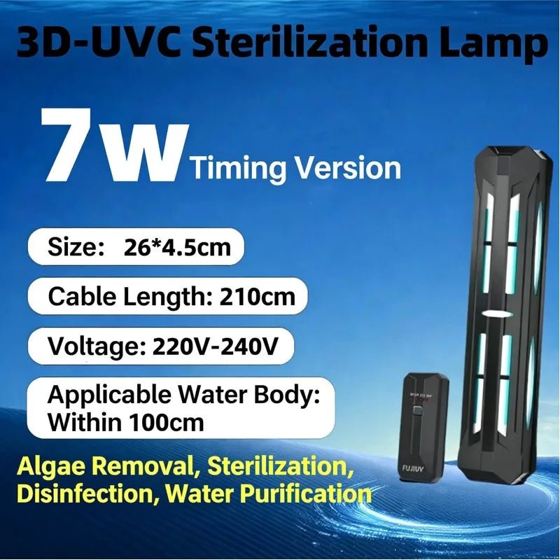 UV Water Purification Lamp – Timed UVC Sterilization & Algae Removal Light, , Futures ETC