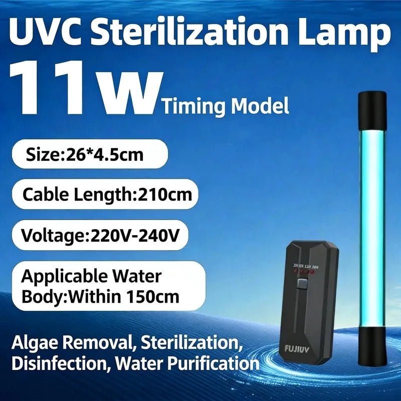 UV Water Purification Lamp – Timed UVC Sterilization & Algae Removal Light, , Futures ETC