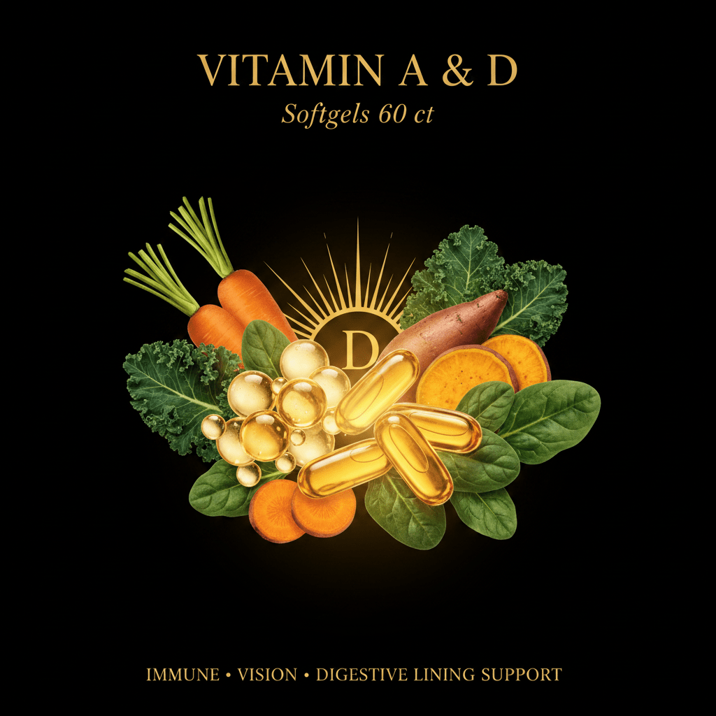 Vitamin A & D (Softgels 60 ct) – Immune, Vision & Digestive Lining Support, Tincture, Futures ETC