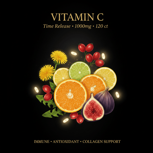 Vitamin C Time Release Tablets (120 ct, 1000mg) – Immune, Antioxidant & Digestive Support, Tincture, Futures ETC