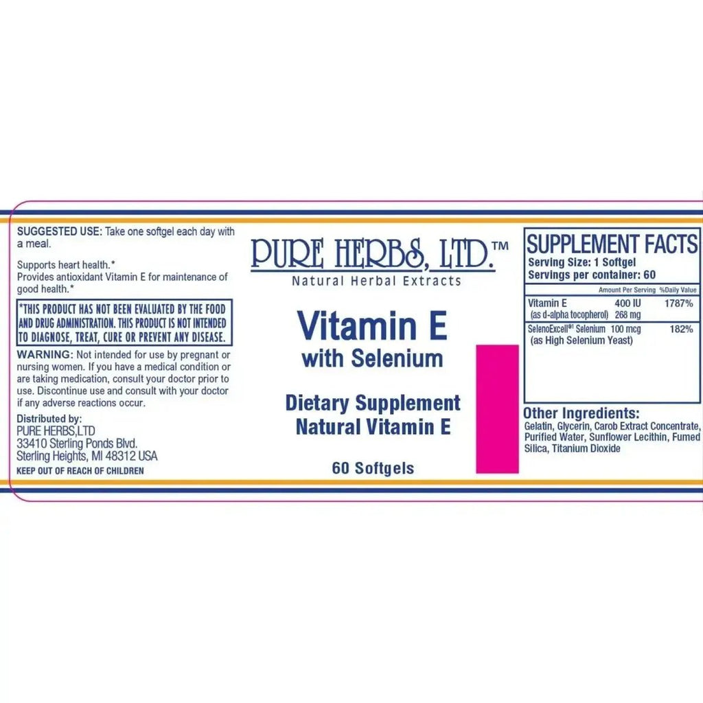 Vitamin E (softgels 60 ct - 400 IU with sunflower lecithin) - Futures ETC Softgels Ingredients