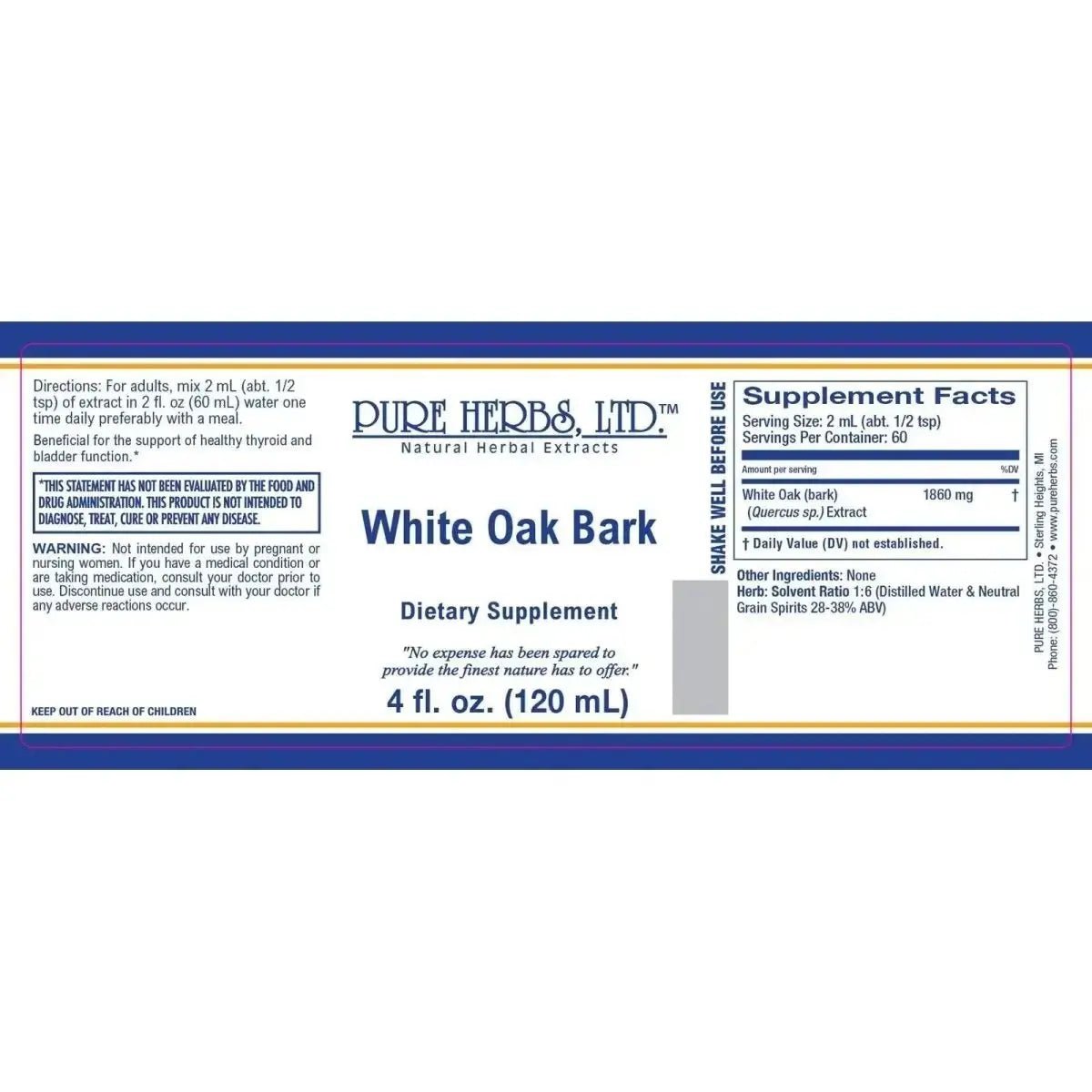 White Oak Bark (Quercus), Tincture, Futures ETC