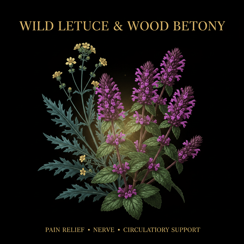 Wild Lettuce & Wood Betony – Pain Relief, Nerve & Circulatory Support, Tincture, Futures ETC