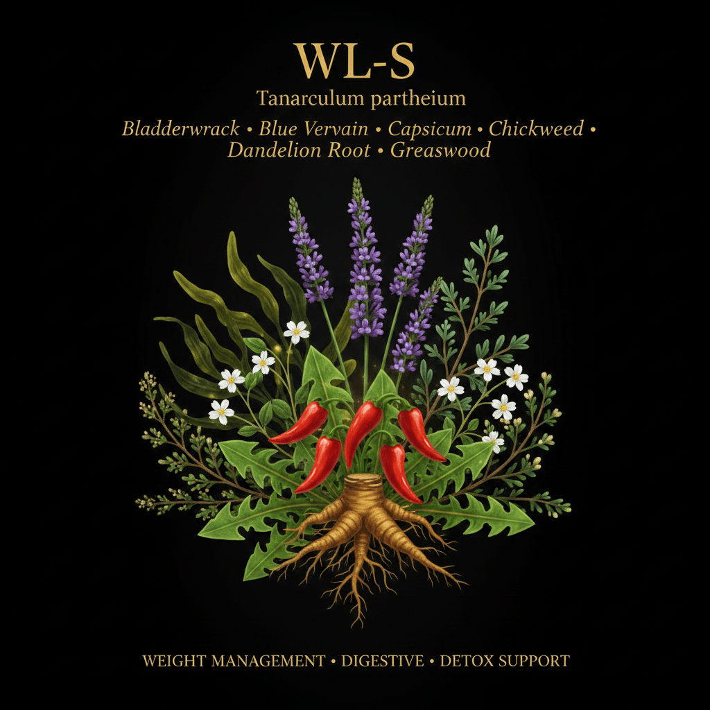WL - S – Weight Management, Digestive & Detox Support | Bladderwrack, Blue Vervain, Capsicum, Chickweed, Dandelion Root & Greasewood, Tincture, Futures ETC