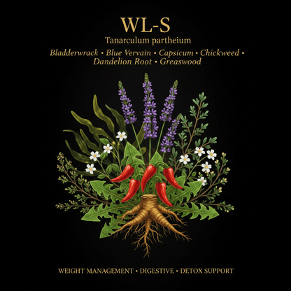 WL - S – Weight Management, Digestive & Detox Support | Bladderwrack, Blue Vervain, Capsicum, Chickweed, Dandelion Root & Greasewood, Tincture, Futures ETC