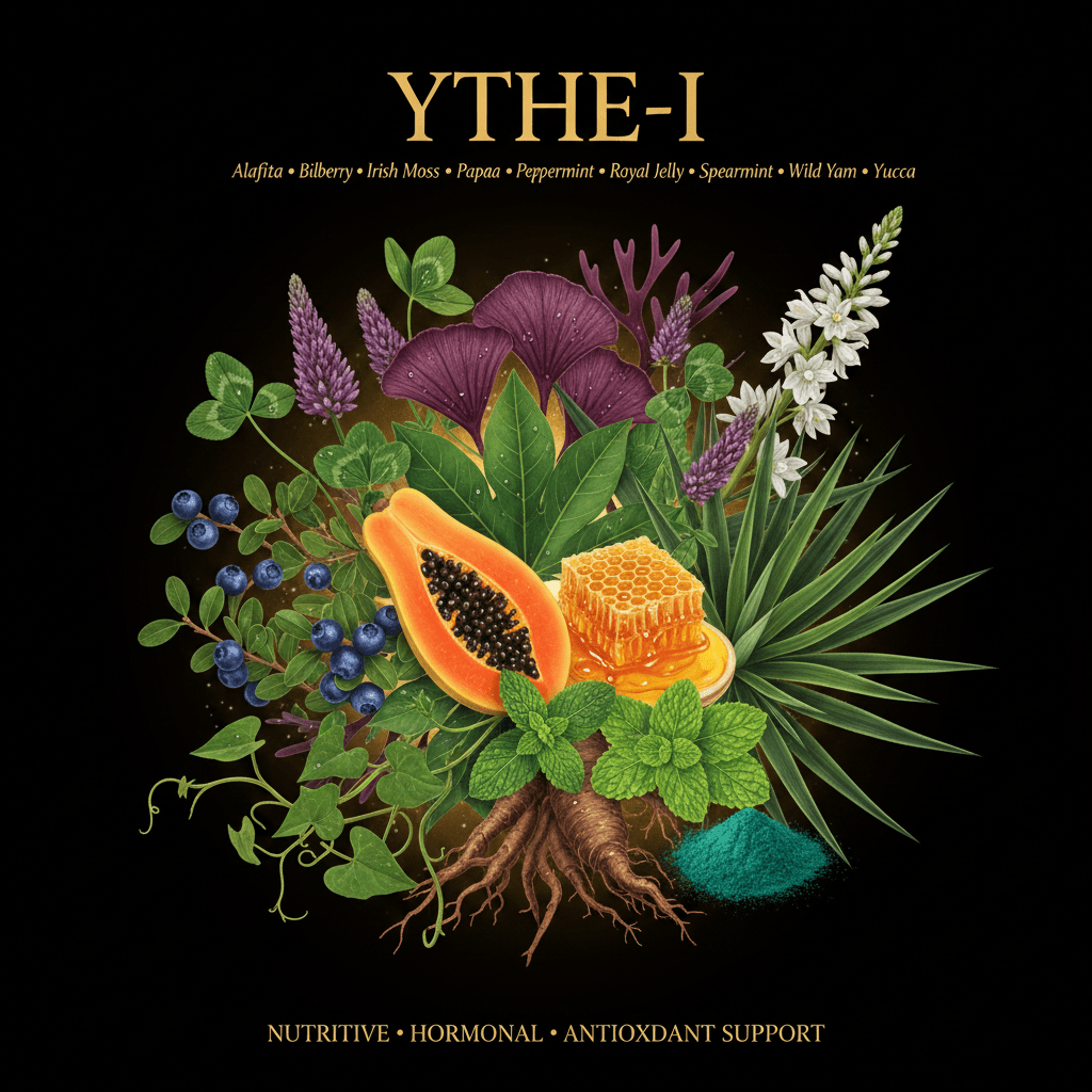YTHE - I – Full - Spectrum Nutritive & Hormonal Support | 10 - Herb Blend, Tincture, Futures ETC