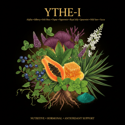 YTHE - I – Full - Spectrum Nutritive & Hormonal Support | 10 - Herb Blend, Tincture, Futures ETC